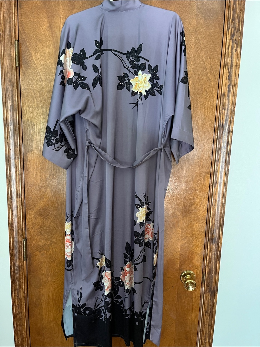 BLUSH ROSE LONG KIMONO ROBE - Picture 9 of 13